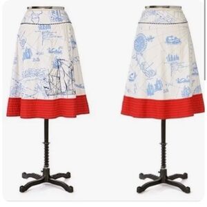 Anthropologie Lithe Nautical Sea Farmer Skirt 409